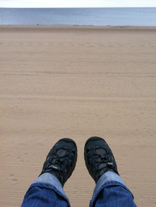Sandals and Socks on Mablethorpe Beach Sandals and Socks on Mablethorpe Beach