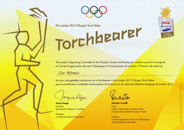 Torchbearer Certificate
