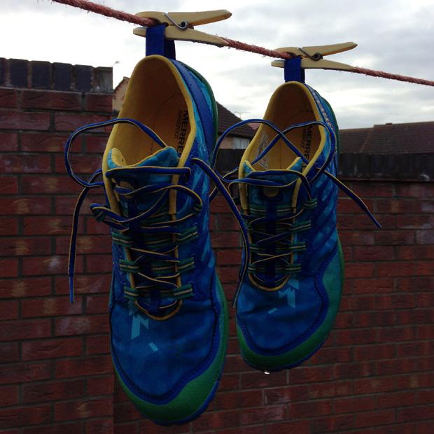Hanging my Merrells out to dry Hanging my Merrells out to dry