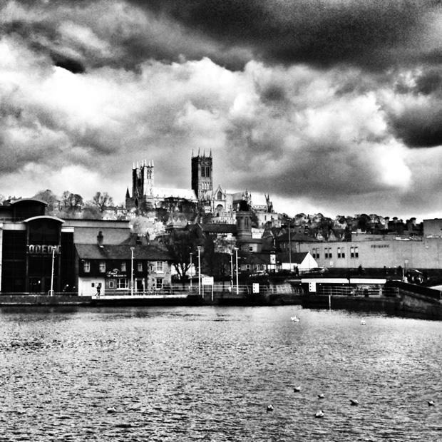 Brayford Pool and Lincoln Cathedral, March 2013