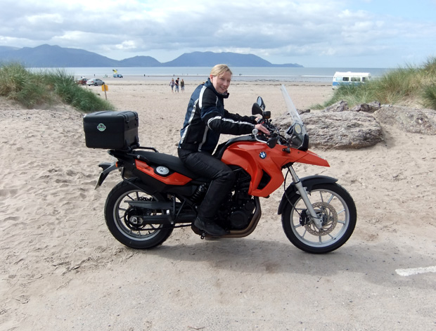 On the F650GS on Inch beach